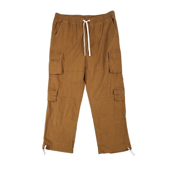 NOBO no boundaries cargo jogger pants men's large brown comfort waist stretch - Picture 1 of 13